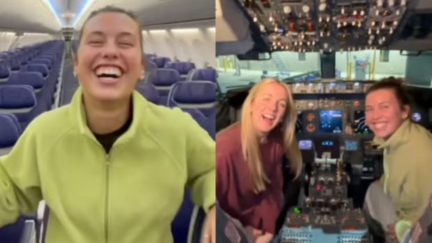 Două femei s-au trezit că sunt singurele pasagere dintr-un avion și au primit pe loc bilete VIP: „Aveți întregul avion pentru voi” | VIDEO