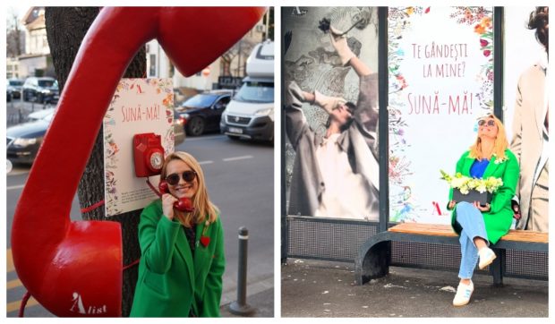 Andreea Esca a împărțit flori de 8 Martie. Vedeta a ieșit în stradă alături de echipa ei
