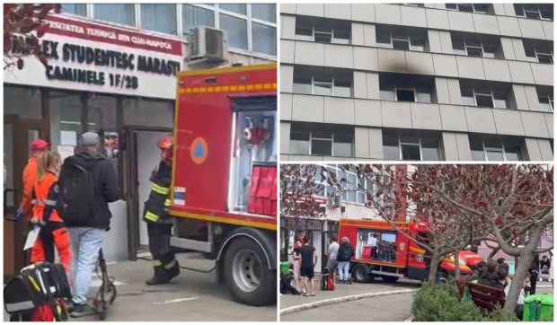 Incendiu într-un cămin studențesc din Cluj-Napoca. Aproape 200 de studenți s-au evacuat
