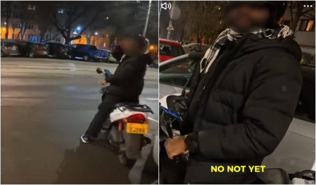 Un livrator asiatic a rugat un motociclist din București să îl învețe să conducă scuterul: „Mi-e teamă să intru pe drum”
