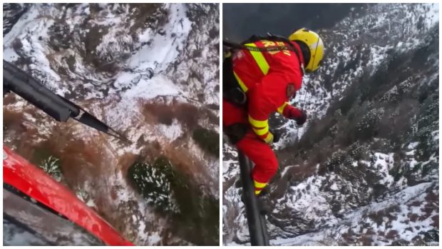 Salvare spectaculoasă în Munții Maramureșului: o doctoriță urcă alături de un tânăr rănit, la zeci de metri în aer, cu troliul unui elicopter I VIDEO
