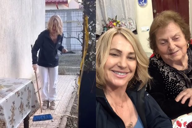 Imagini cu Nadia Comăneci acasă la mama ei, unde a dat cu mătura și a gătit: „Lucruri normale, pe care le fac și în America”. Cum au reacționat fanii