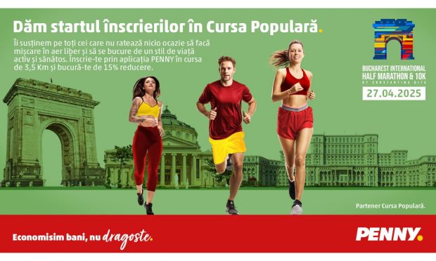 Participă la Cursa Populară 3.5K cu PENNY – Fii parte din Bucharest International Half Marathon by Constantina Diță! Sănătate și energie la fiecare pas!