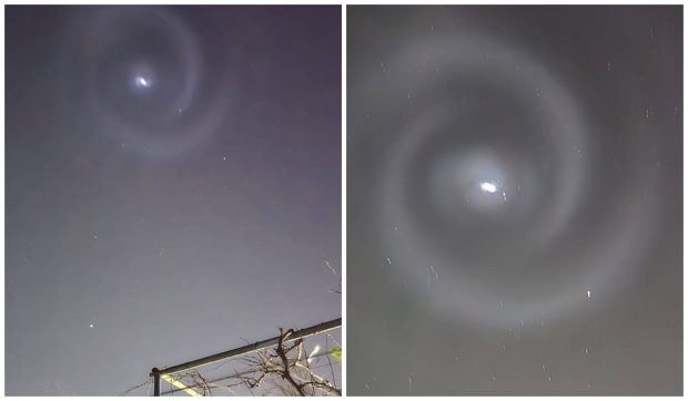 Fenomen spectaculos văzut în Neamț, după lansarea unei rachete SpaceX: o spirală luminoasă a apărut pe cer I VIDEO 