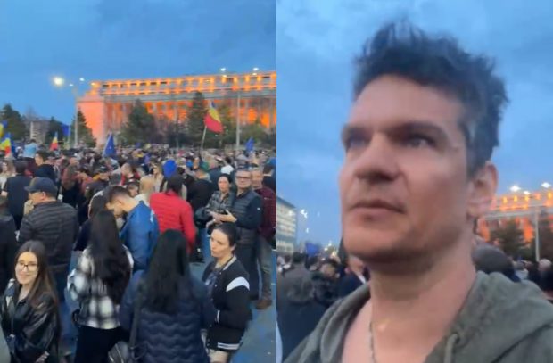 Tudor Chirilă a fost la Mitingul EuRo din Piața Victoriei. Ce a transmis artistul, care s-a plimbat printre manifestanți: „Ăștia, săracii, au venit pe banii lor”