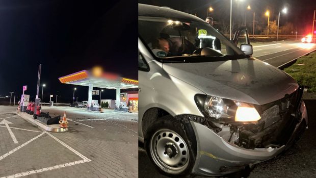 Un șofer băut din Timișoara a intrat cu mașina într-o pompă de alimentare dintr-o benzinărie