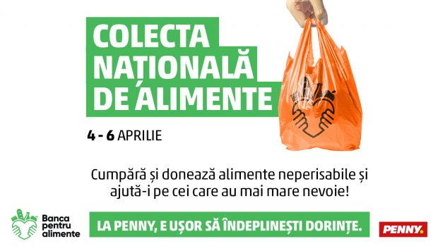 Împreună, punem binele în coș. Colecta Națională de Alimente revine în magazinele PENNY, între 4–6 aprilie
