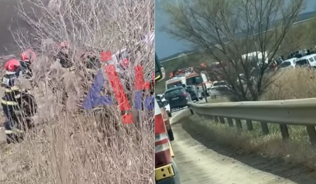 Un microbuz plin cu oameni s-a răsturnat la intrarea în Pașcani. A fost activat planul roșu de intervenție | VIDEO