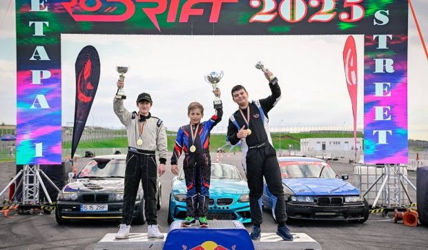Cel mai tânăr pilot de drift din România are doar 10 ani. Alexis Stan a câștigat deja prima sa competiție oficială