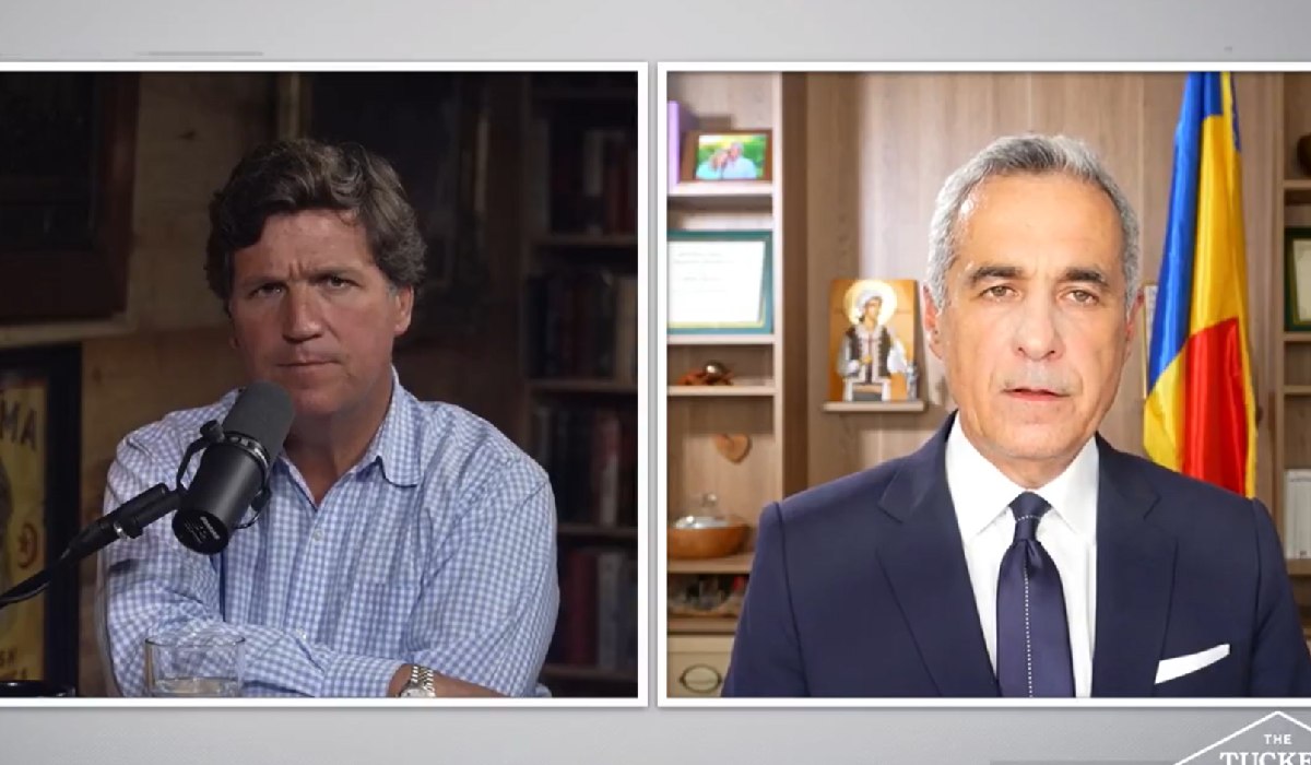 Călin Georgescu l-a lăsat mască pe Tucker Carlson: „Cum adică vor să lanseze al treilea război mondial din România?”