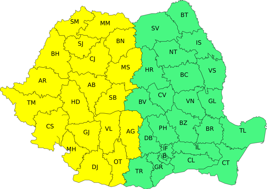cod galben de furtuni în vestul țării