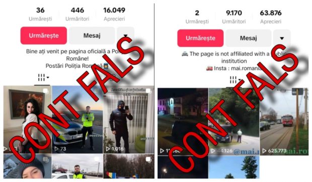 Atenție la polițiștii falși de pe TikTok. MAI a postat lista conturilor fake: „Vor să inducă în eroare cetățenii”