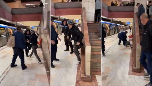 Un bărbat a fost agresat la metrou în sectorul 4. Atacatorul a fost imobilizat și internat