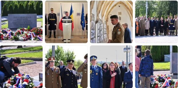 Marș comemorativ pentru eroii români care au eliberat orașul Brno, din Cehia: „Un popor care a plătit scump prețul păcii”
