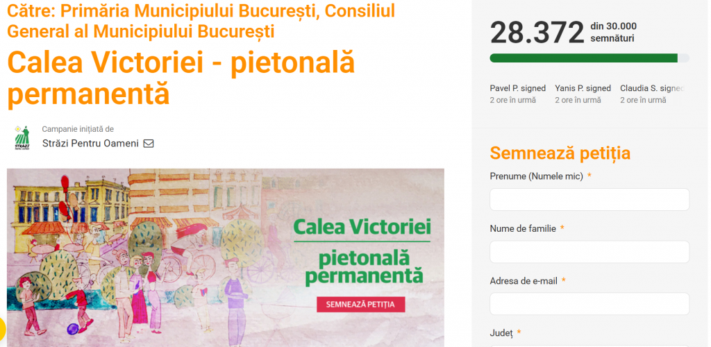 Limita de viteză pe Calea Victoriei din București, redusă la 30 km/h. Traficul va fi restricționat în fiecare weekend