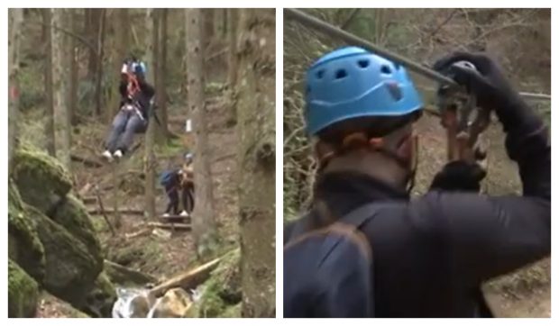 Turişti străini, impresionaţi de tiroliana Şapte Scări: „Asta e cea mai bună zi”