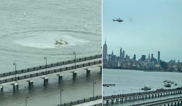 Un elicopter s-a prăbușit în râul Hudson din New York. Un copil era la bord | VIDEO