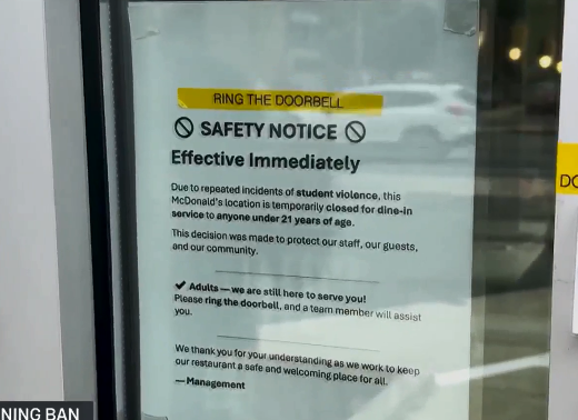 Motivul pentru care un restaurant McDonald’s a interzis accesul tinerilor sub 21 de ani: „Pentru protecția angajaților, clienților și comunității”