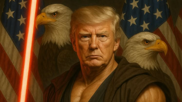 După imaginea cu el ca „papă”, Donald Trump s-a postat ca un personaj din Star Wars. Detaliul care i-a scăpat și a stârnit controverse