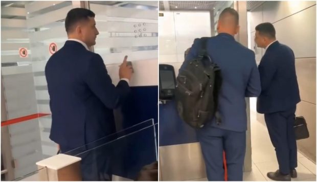 George Simion, filmat pe aeroport când bate în geamul unui ghișeu închis și sare rândul la controlul actelor: „Hai, mă, că eu sunt așteptat!”