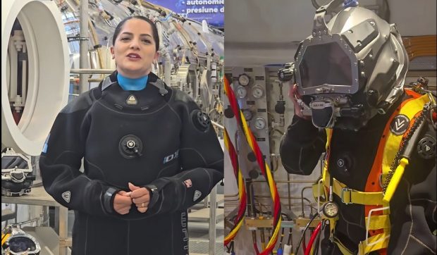 Caporalul Laura Popa e prima femeie scafandru de mare adâncime cu alimentare de la suprafață din România
