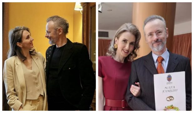 Imagine Stire Mihai Albu și Elena Nechifor s-au căsătorit astăzi. Primele imagini de la Starea Civilă. Ce rochie a ales partenera designerului | 2review.ro