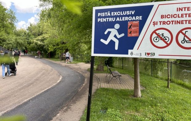 Pista de alergare din parcul IOR va fi mutată pentru că pe actuala se intră cu mașinile