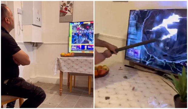 Un român și-a spart televizorul de nervi, s-a filmat și a pus imaginile pe TikTok, după ce George Simion a pierdut alegerile prezidențiale