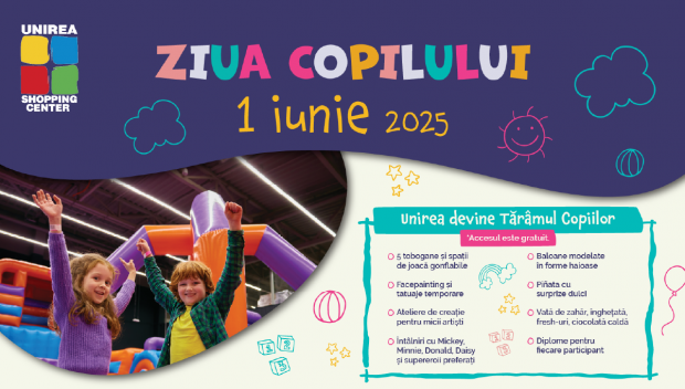 Unirea Shopping Center devine Tărâmul Copiilor pe 1 iunie 2025!