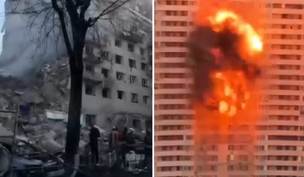 O putere nucleară poate pur și simplu să ucidă civili în case: un „Șahed” lovește o clădire cu mai multe etaje din Kiev | VIDEO
