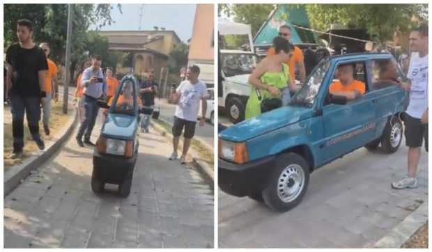 Cea mai subțire mașină din lume are doar 48 cm lățime și e mai îngustă decât o motocicletă I VIDEO   