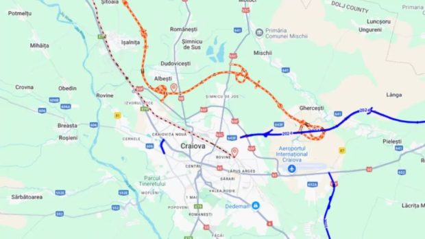 CNAIR lansează licitația pentru Studiul de Fezabilitate al centurii Craiova Sud-Vest: 15 km pentru închiderea inelului de ocolire a orașului
