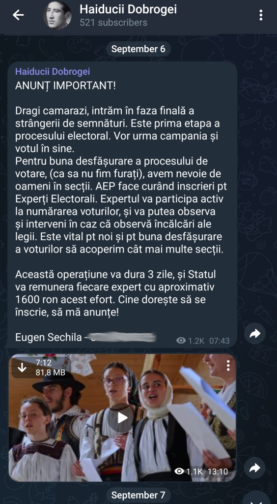 „Haiducii Dobrogei”, canalul de Telegram unde Eugen Sechila îl promova pe Călin Georgescu și organiza tabere de supraviețuire asociate cu legionarismul