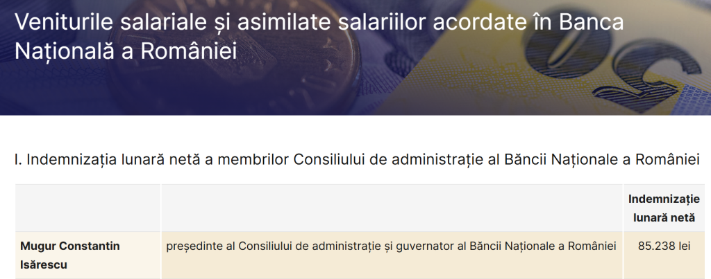 Economist: „Salariul guvernatorului BNR este de 3 ori mai mare decât salariul guvernatorului din Polonia!!”
