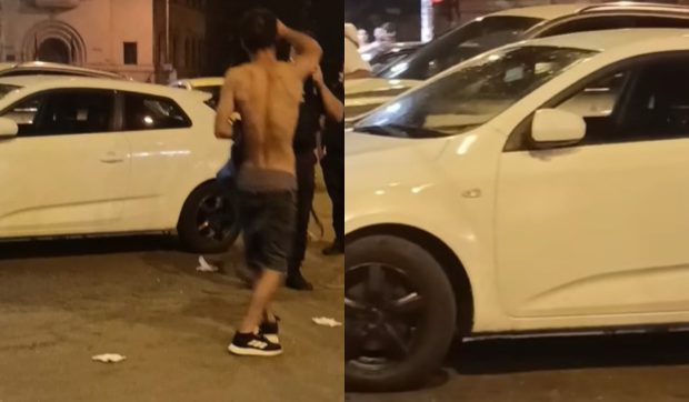 Un bărbat din Ploiești, beat și nervos, a atacat o mașină: „vezi că ți-a zgâriat mașina cu cuțitul”