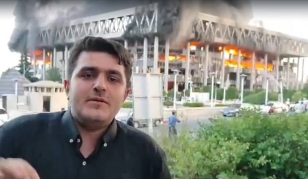 Momentul în care televiziunea de stat iraniană a fost lovită în timpul unei transmisiuni TV în direct