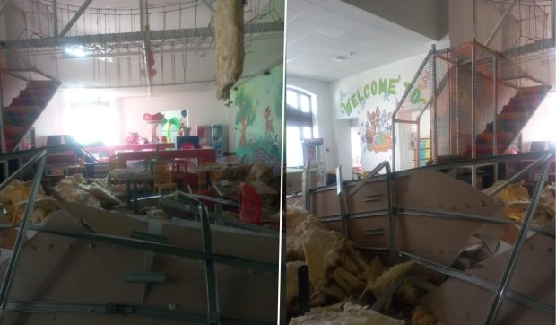 Tavanul unui loc de joacă din Botoșani s-a prăbușit peste părinții și copiii aflați înauntru: „Neglijența nu poate fi trecută cu vederea”