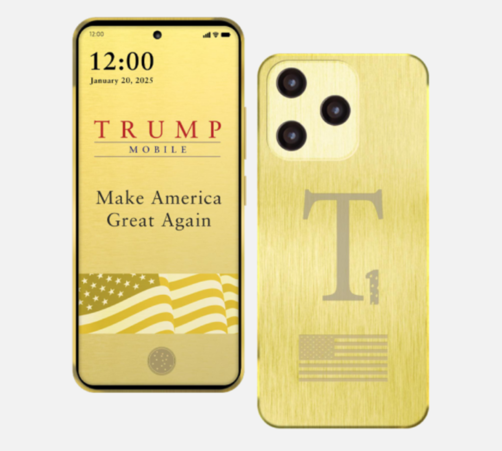 Imagine cu telefonul T1 care va fi lansat de Trump Organization