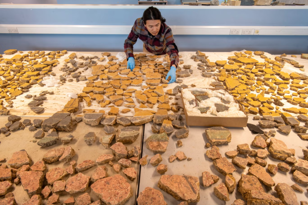 Arheologii britanici au rezolvat un puzzle vechi de 2000 de ani, format din bucățile unui zid roman