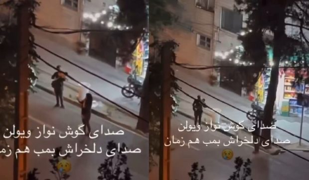 Violonist iranian cântă pe stradă în timpul raidurilor israeliene