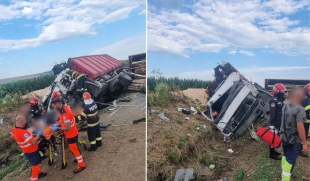 Un microbuz și un camion s-au ciocnit pe DN2 Suceava – Siret. Cinci oameni au fost răniți