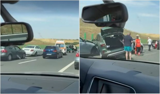 Accident în lanț cu 6 mașini, pe Autostrada Soarelui: a fost activat Planul Roșu de Intervenție, traficul este blocat