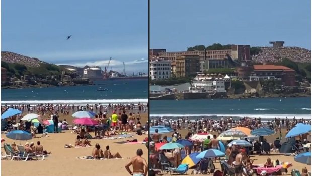 Un avion F/A-18 al Forțelor Aeriene Spaniole a fost la un pas de a se prăbuși pe o plajă plină de turiști | Video