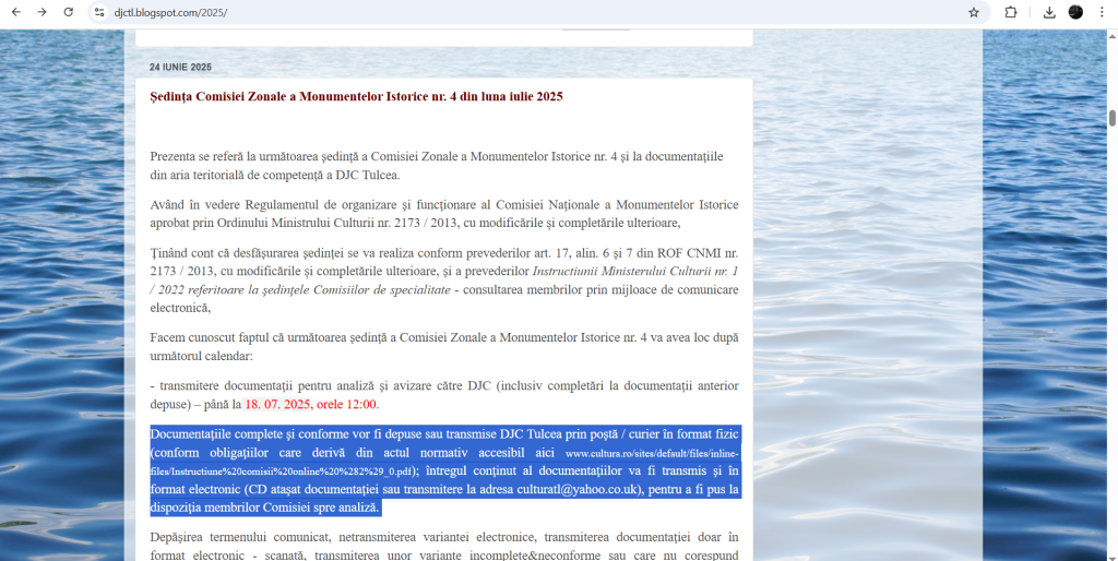 În era inteligenței artificiale, Direcția de Cultură Tulcea activează pe un blog și solicită trimiterea documentelor prin CD