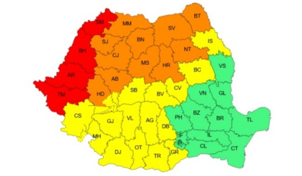 harta avertizare meteo furtuni 7 iulie 2025