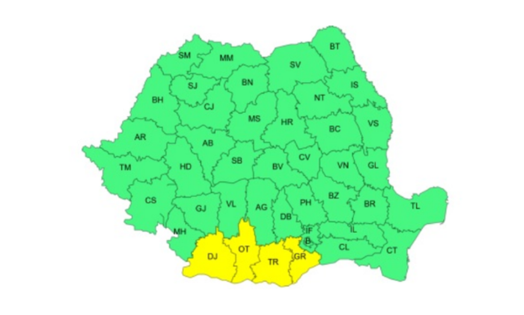 Cod portocaliu și galben de caniculă în jumătate din țară. Județele afectate de avertizarea meteo extremă