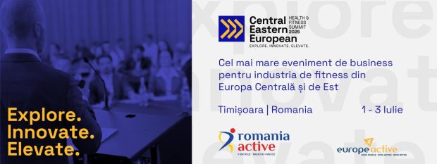 RomaniaActive și EuropeActive aduc la Timișoara CEE Health & Fitness Summit – cel mai important eveniment regional dedicat industriei de fitness și wellness revine pe 3 iulie