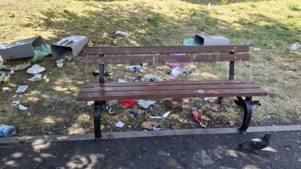 Parcurile din Cluj, din ce în ce mai pline de gunoaie: „Locul a devenit un focar de infecție, gardurile sunt rupte”