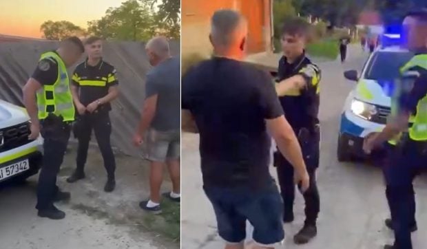 Un polițist a scos pistolul la „oamenii satului” după ce a fost împins și umilit pentru că e prea tânăr