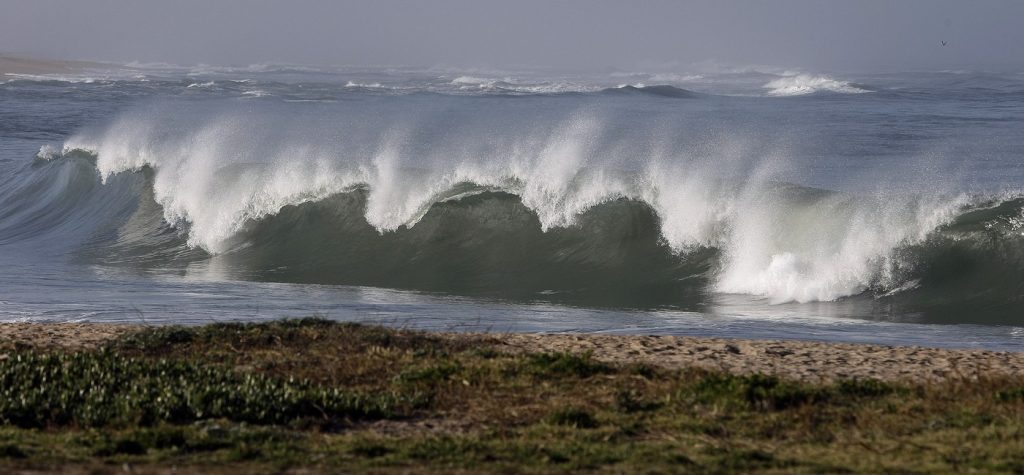 Cutremur și tsunami în SUA și Japonia
Valurile se sparg pe partea sudică a digului portului Moss Landing, în timp ce personalul departamentului de pompieri din nordul comitatului Monterey a obligat toată lumea să părăsească zona și a închis plajele vineri, 11 martie 2011, după avertismentul de tsunami emis în urma cutremurului cu magnitudinea de 8,9 care a avut loc în Japonia.